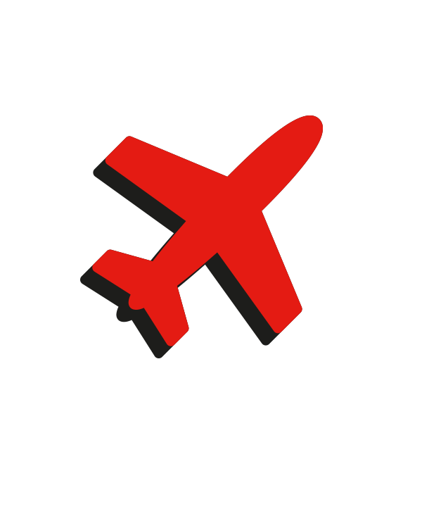 Das Bild zeigt die Illustration eines roten Flugzeugs.