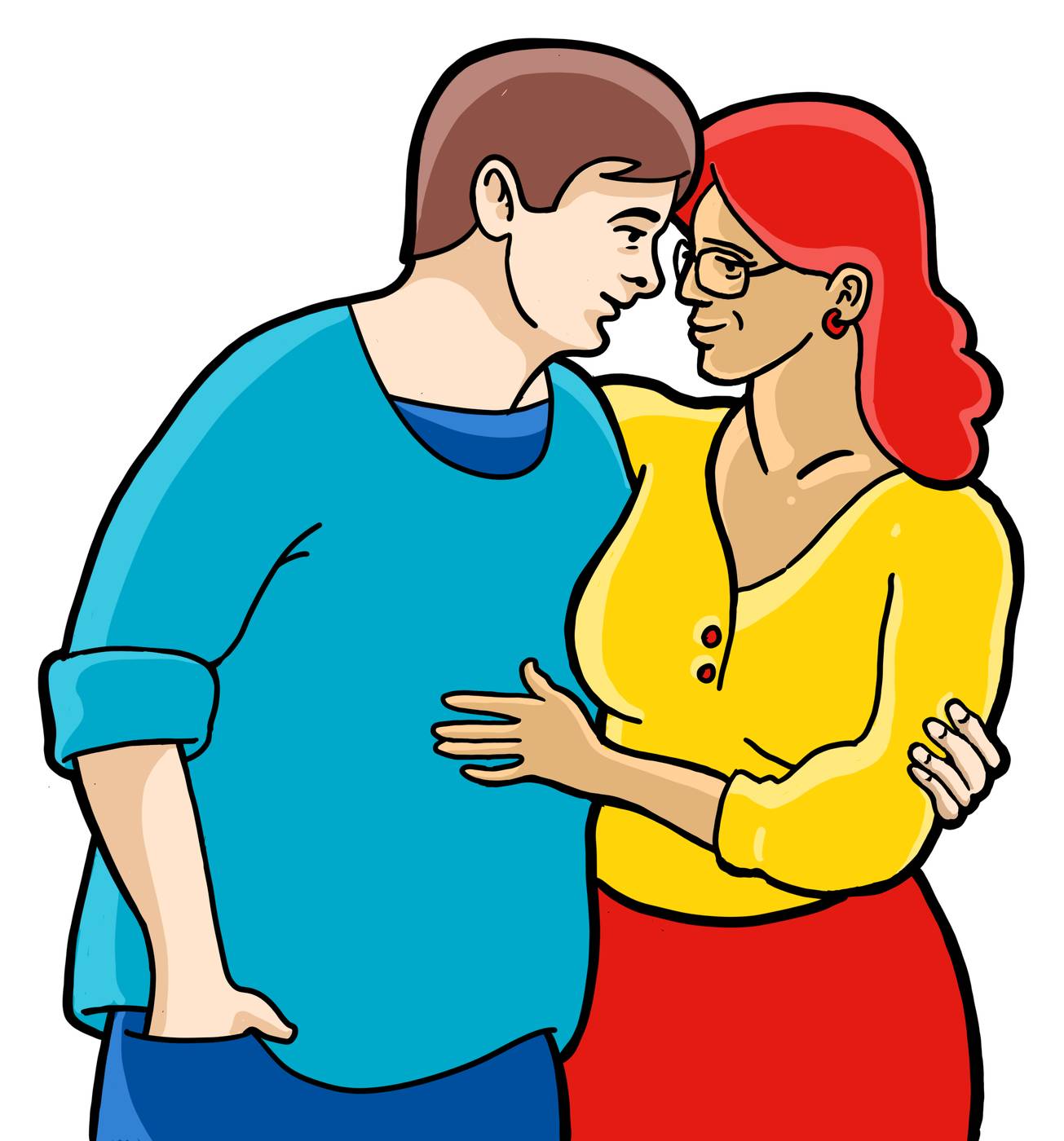 Illustration von einer Frau und einem Mann